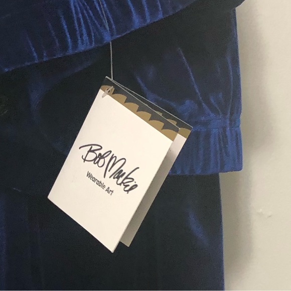 Blue velour dress pants - Picture 5 of 5